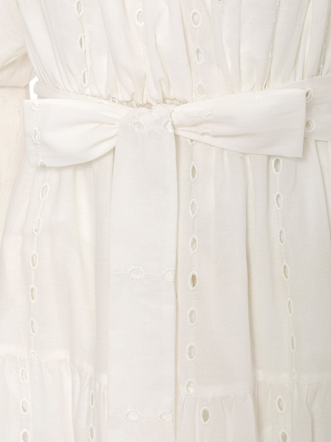 Embroidery Long Dress - off-white