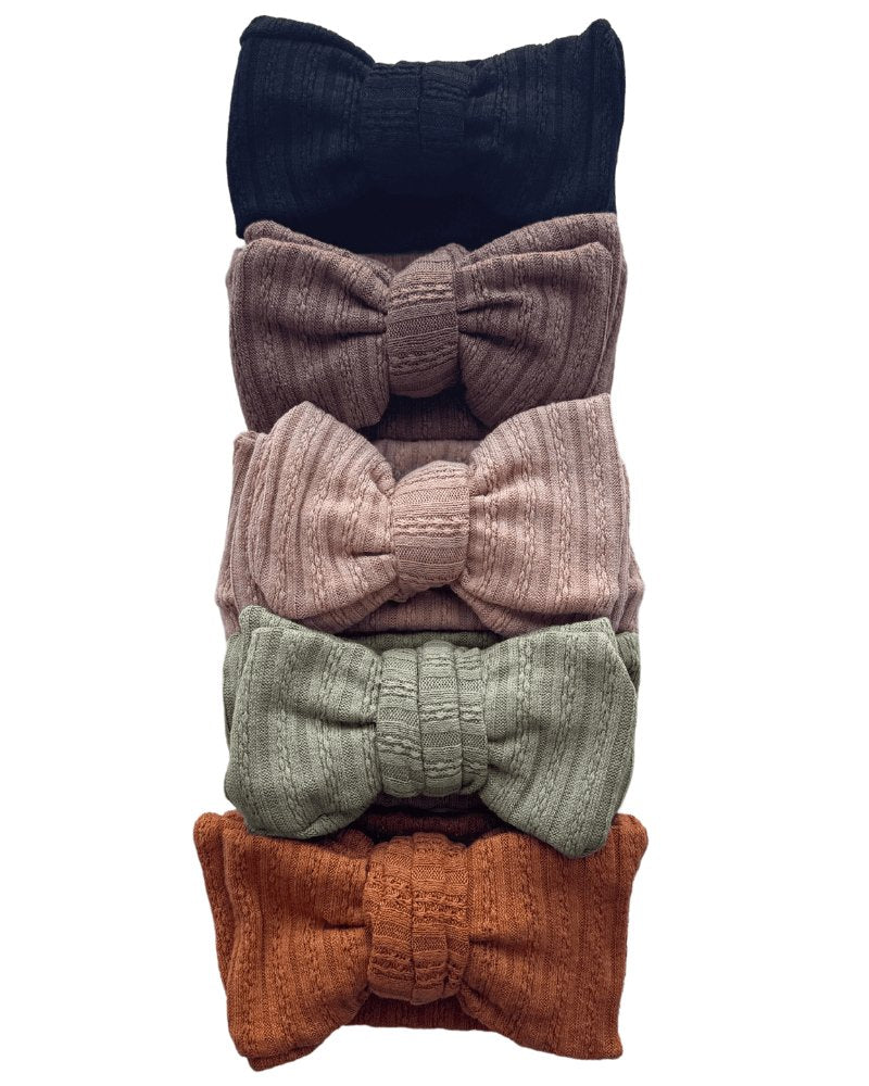 Large Knit Bow Headband - Black