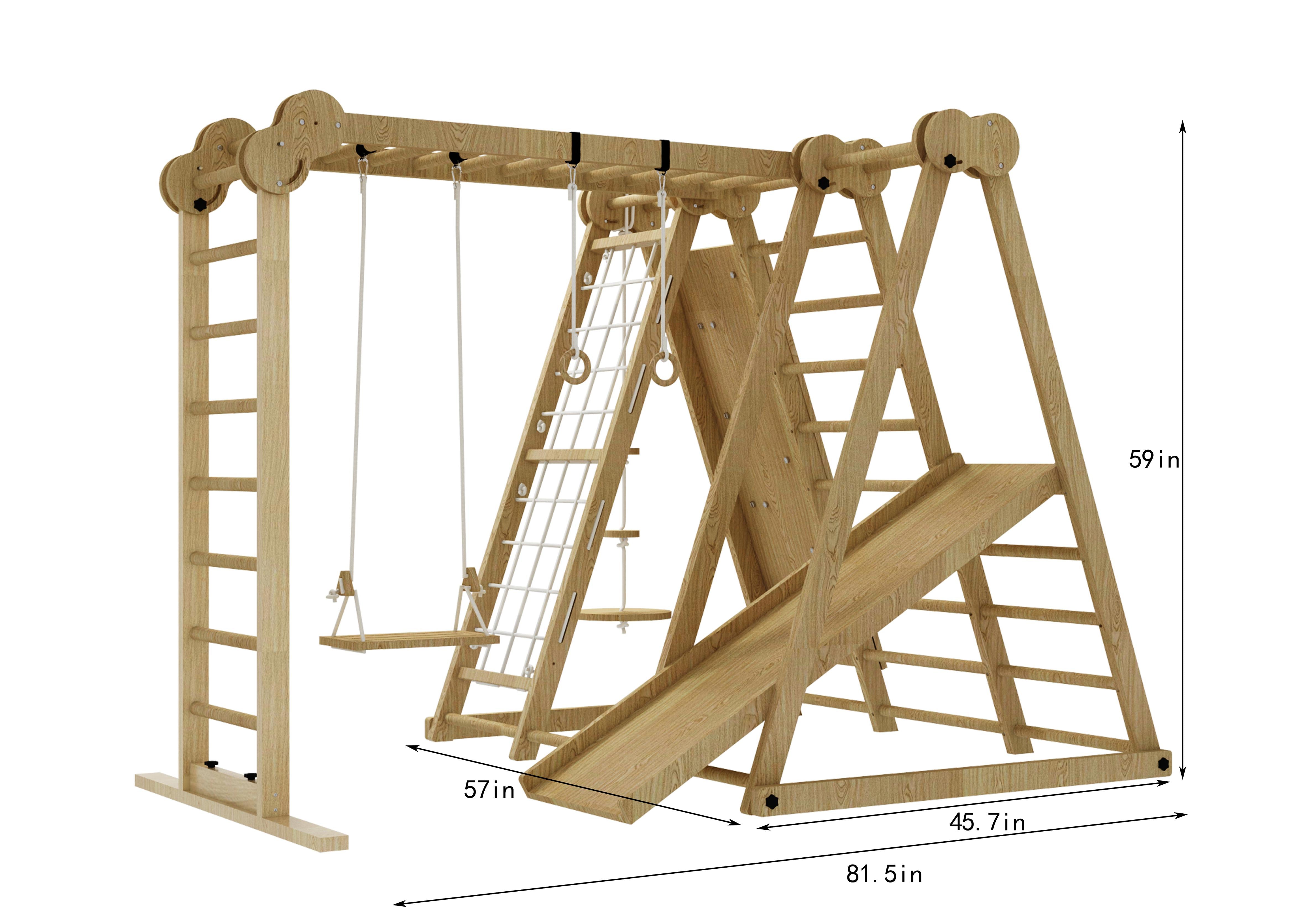 Chestnut - 8-in-1 Indoor Jungle Gym for Toddlers Indoor Avenlur.com   