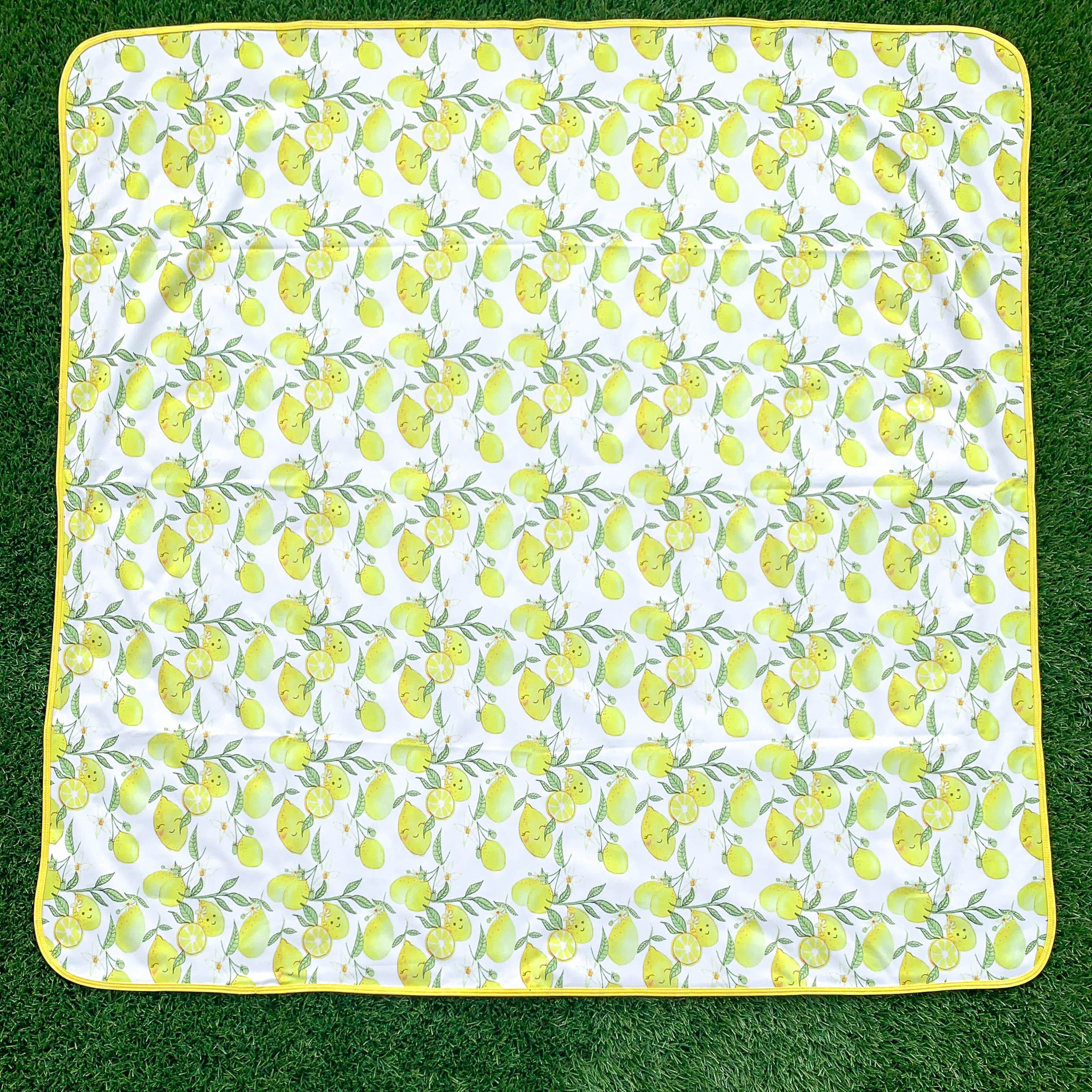 Fresh Lemon Splash Mat - A Waterproof Catch-All for Highchair Spills and More!  BapronBaby   