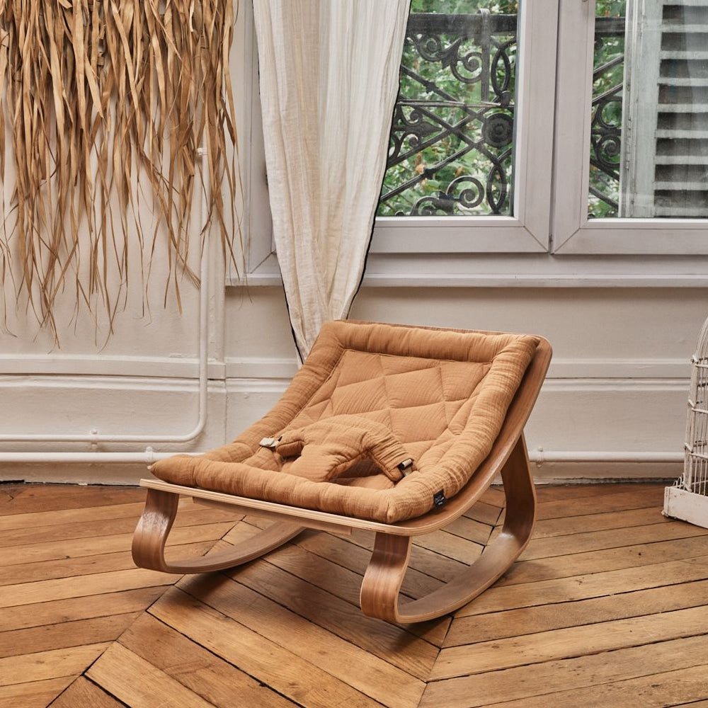 LEVO Walnut Wood Baby Rocker Nursery Furniture Charlie Crane   