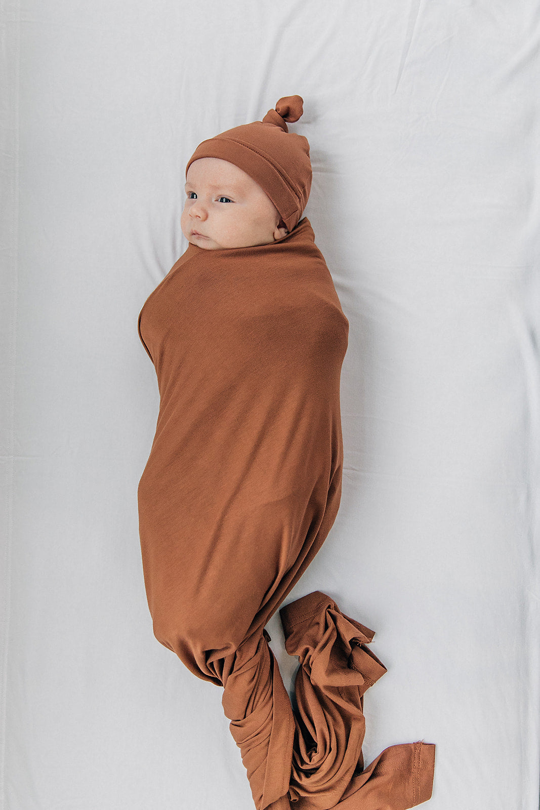 Rust Bamboo Stretch Swaddle  Mebie Baby   