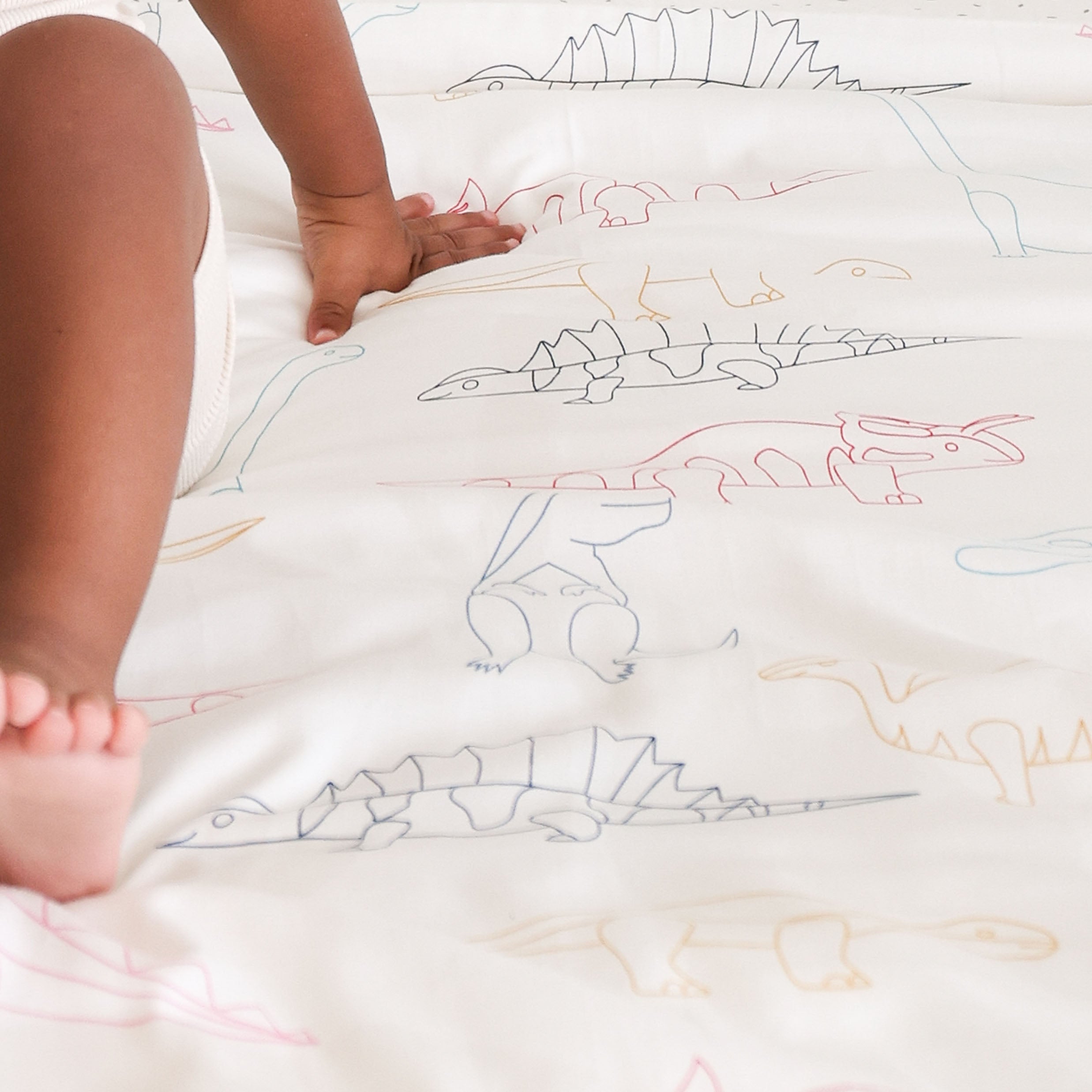 Organic Crib Sheet - Dino Park Crib Sheet Makemake Organics   