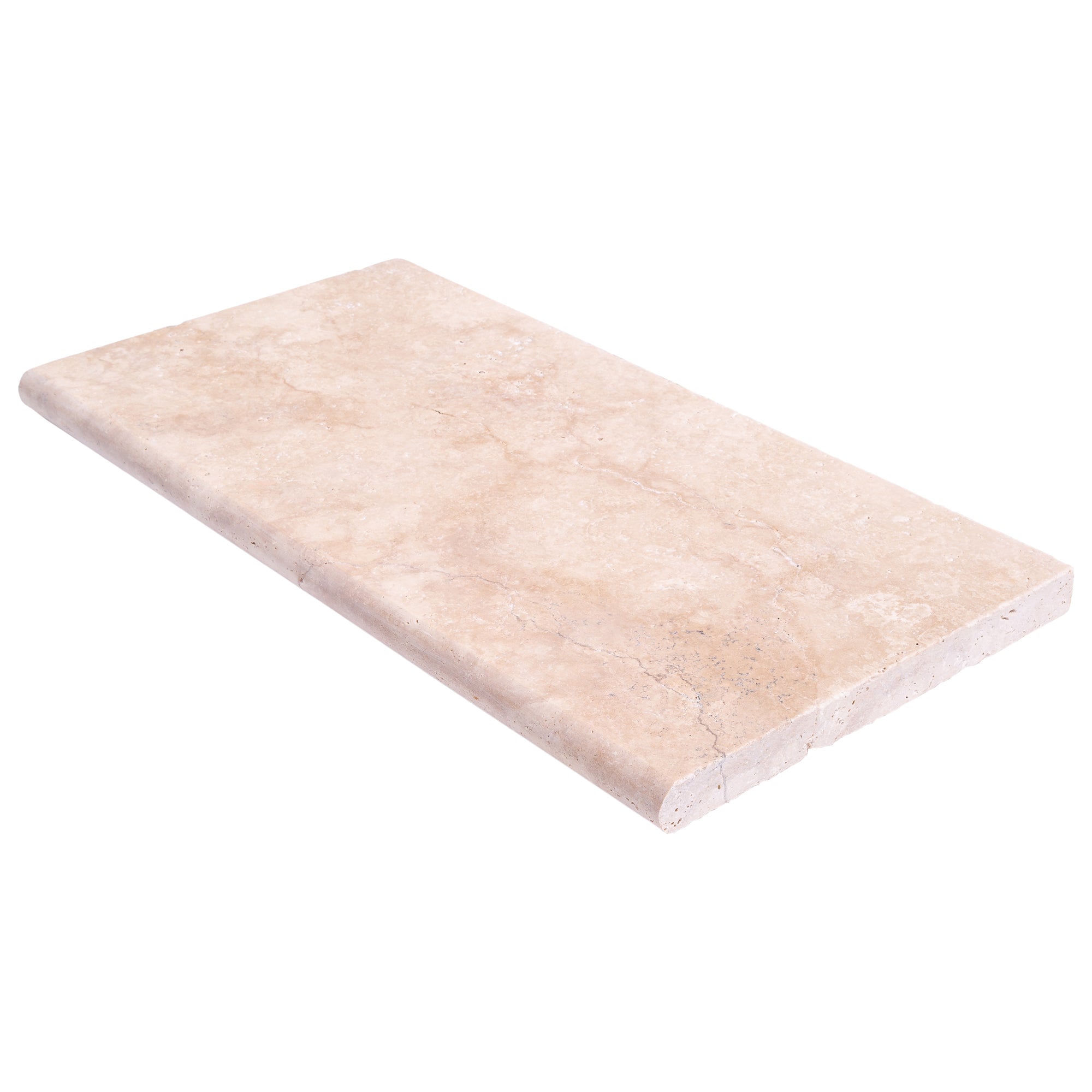 Light Antique 12"x24" Tumbled Travertine Pool Coping - Belair Collection