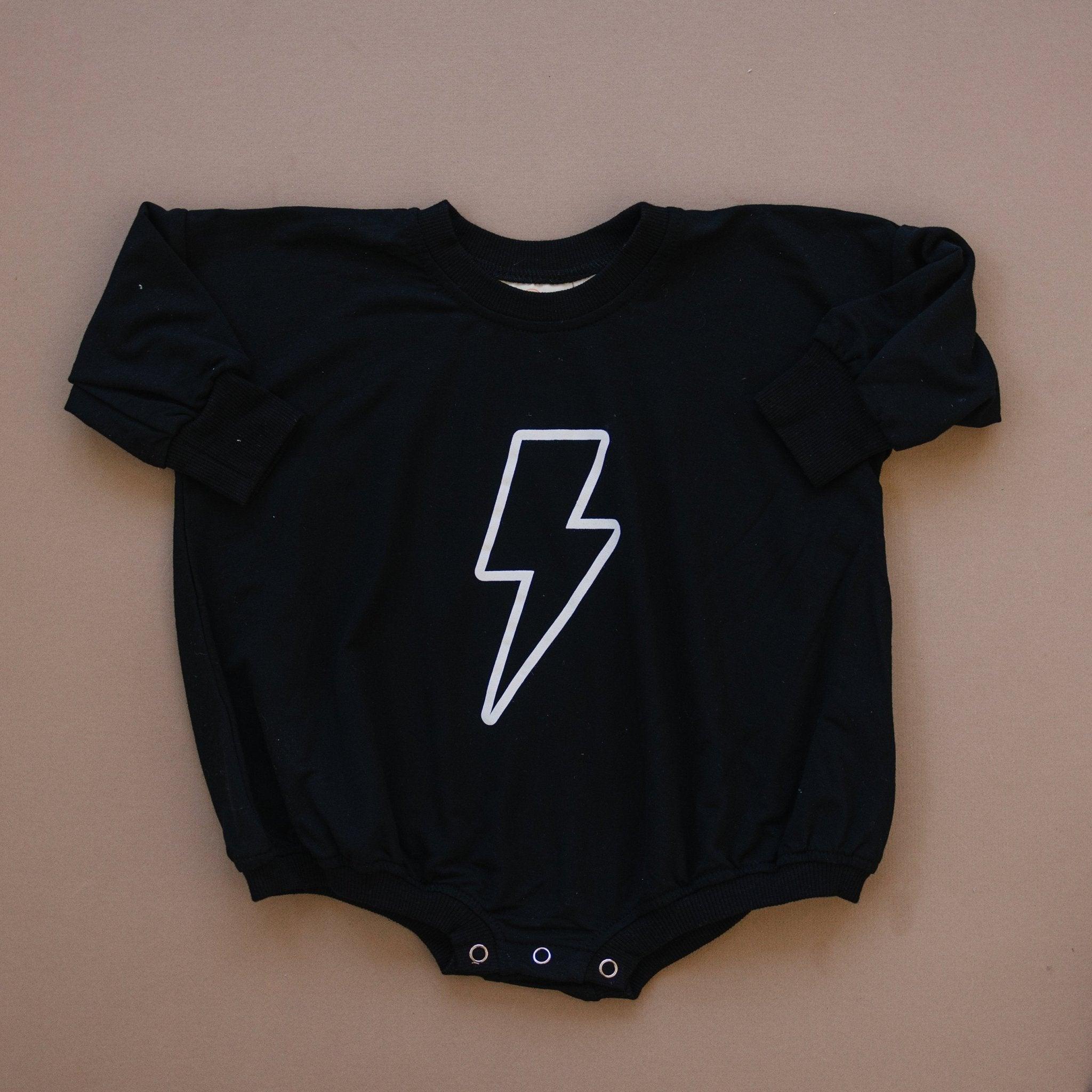 Lightning Bolt Bamboo Sweatshirt Romper *2T Left