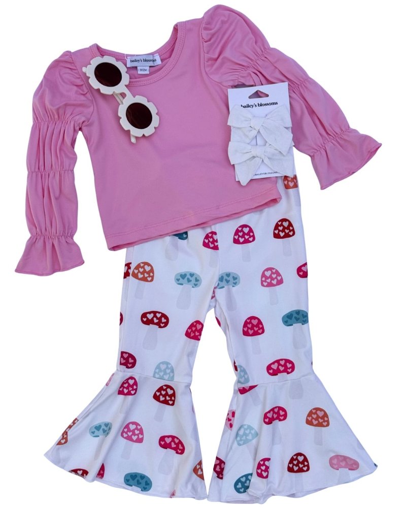 Lina Pleated Bell Bottoms - Toadstools