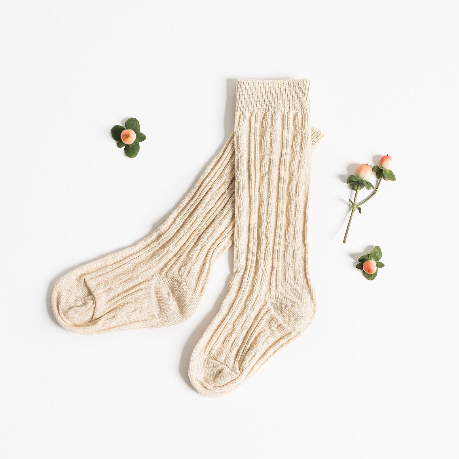 LLB Cable Knit Knee High Socks