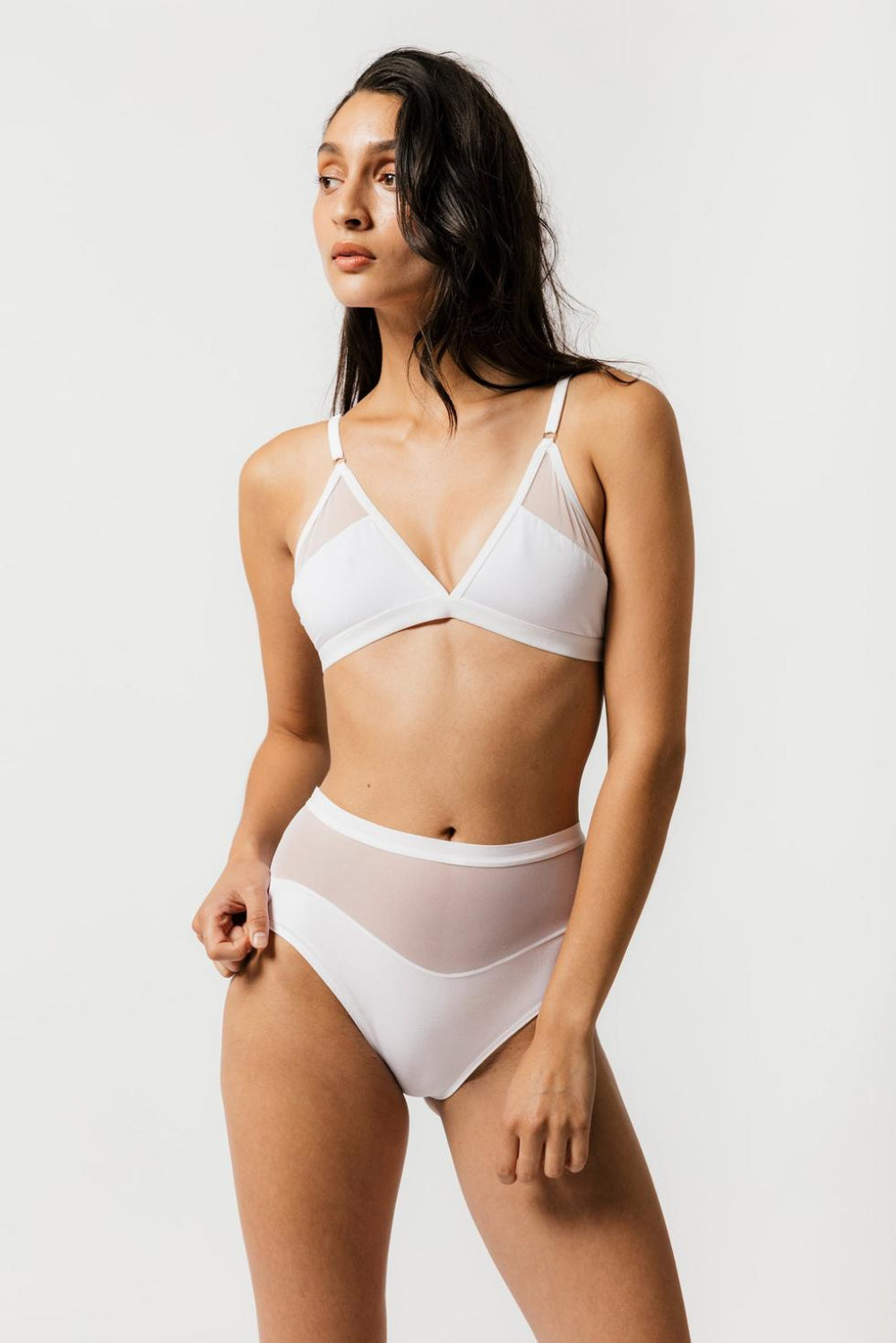 Logan High Cut Bikini - White - FINAL SALE