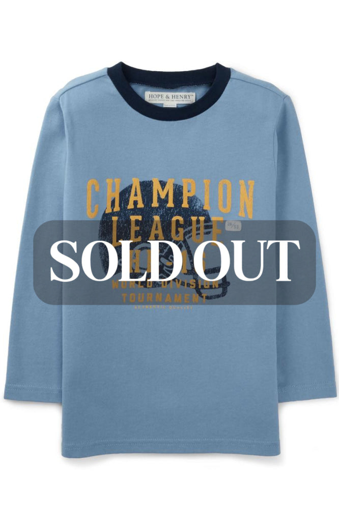 Long Sleeve Graphic Tee - Light Denim