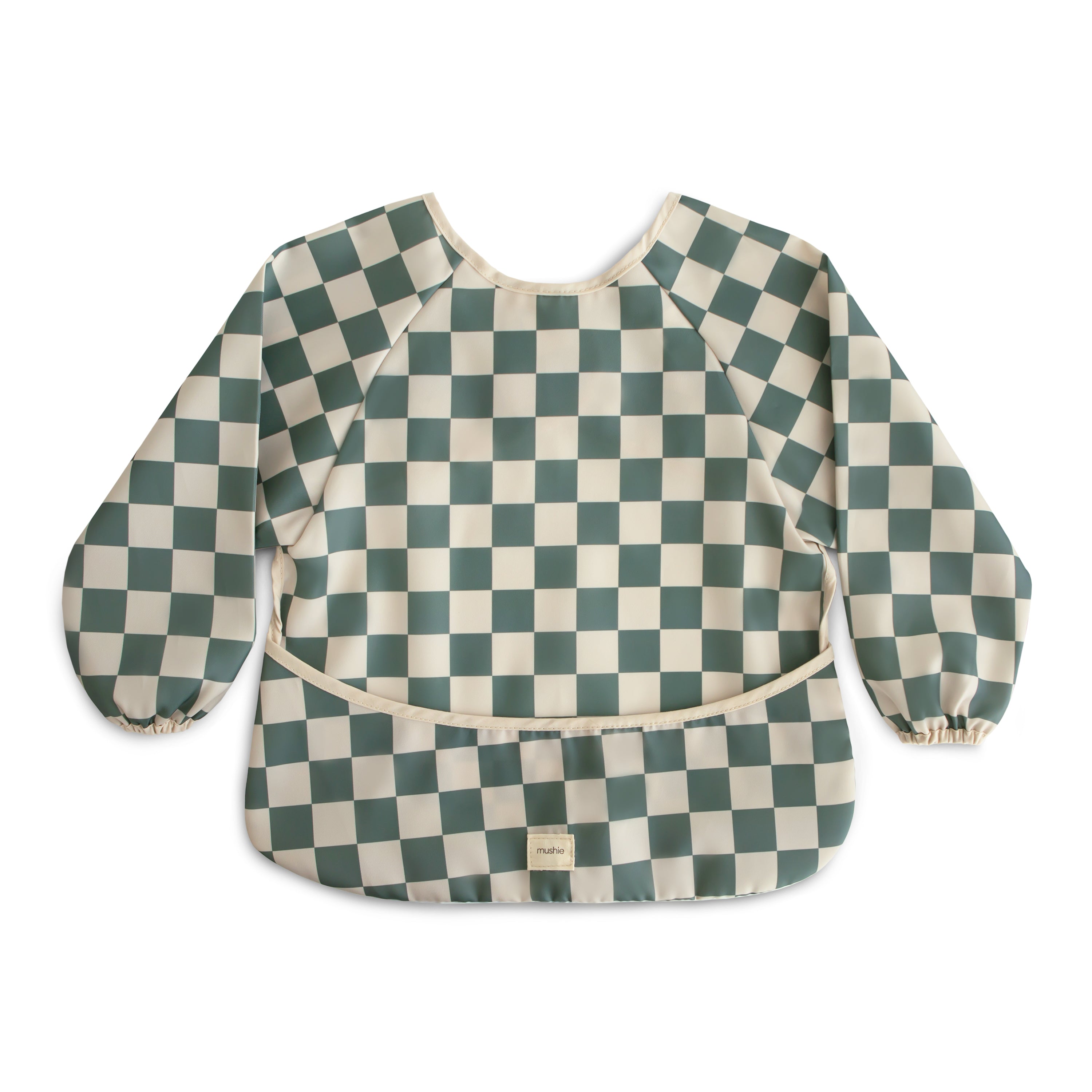 Long Sleeve Bib Long Sleeve Bib Mushie Olive Check  