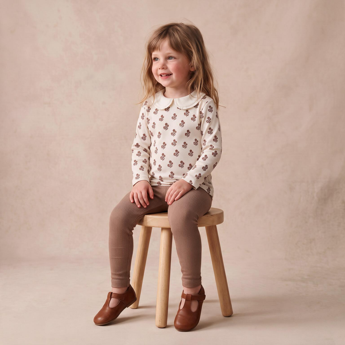 Organic Ruffle Collar Top & Legging Set - Loom