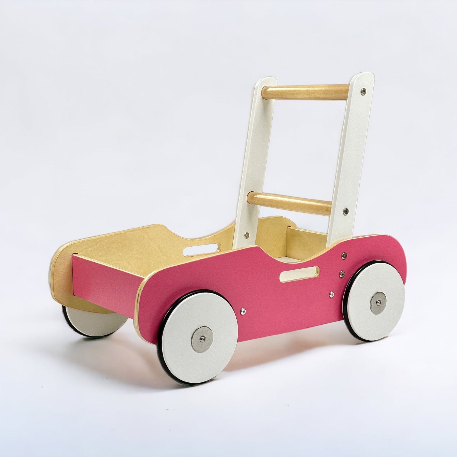 Luma Buggy: Malibu Pink Handcrafted Wooden Push Cart Push Walker Luma Goods Co.   