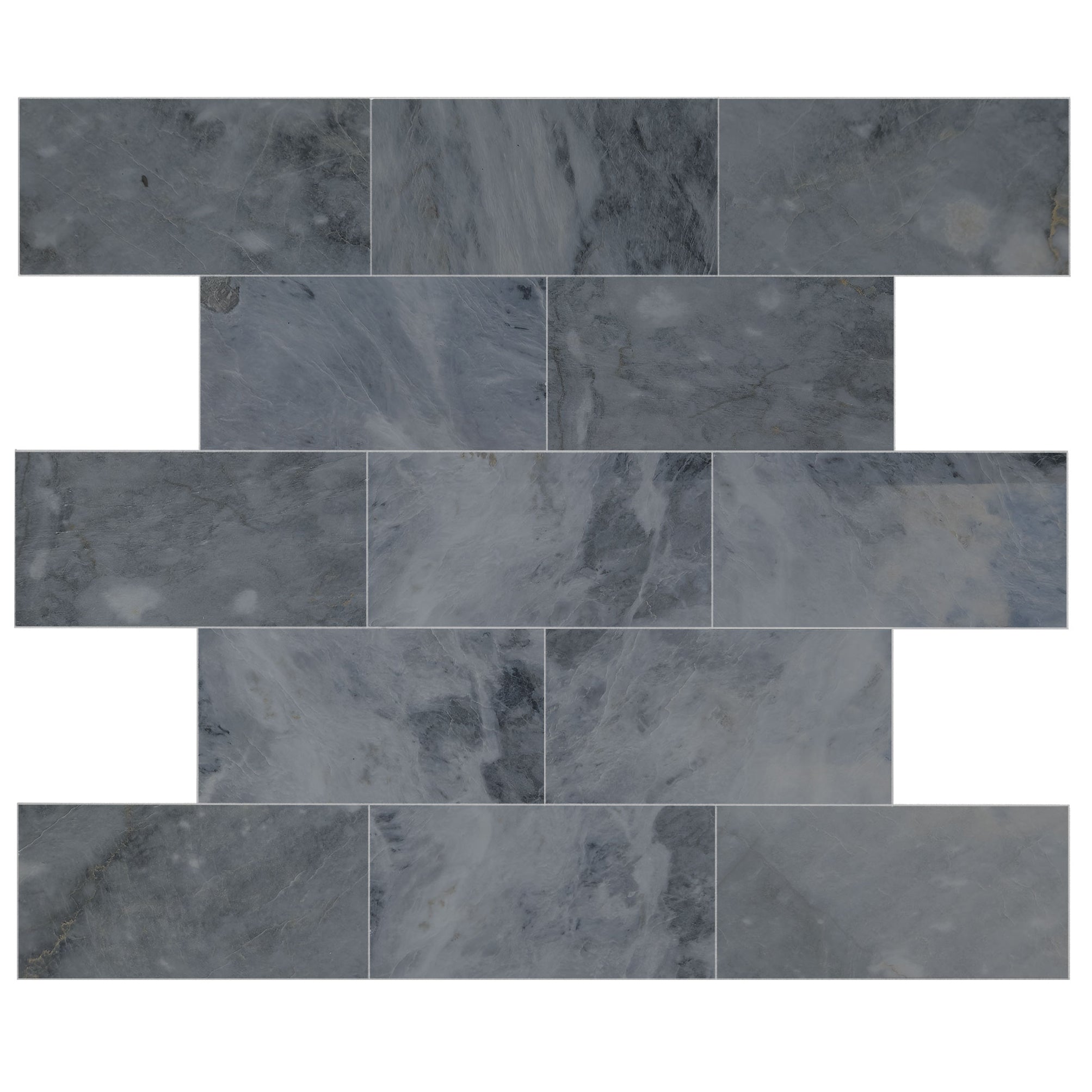 Luna Sky Gray Marble Tiles Polished Floor and Wall Tile - Belair Collection