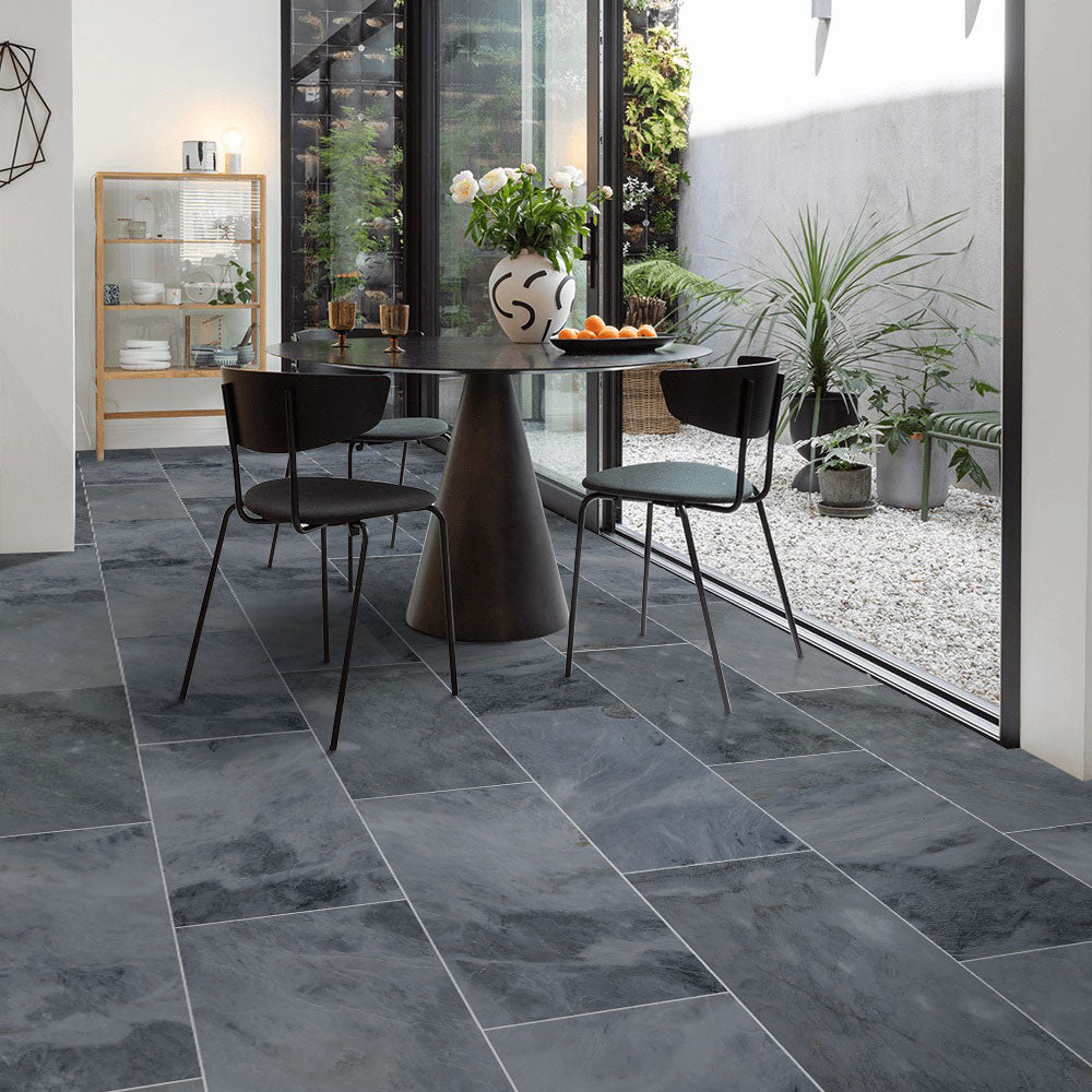 Luna Sky Gray Marble Tiles Polished Floor and Wall Tile - Belair Collection