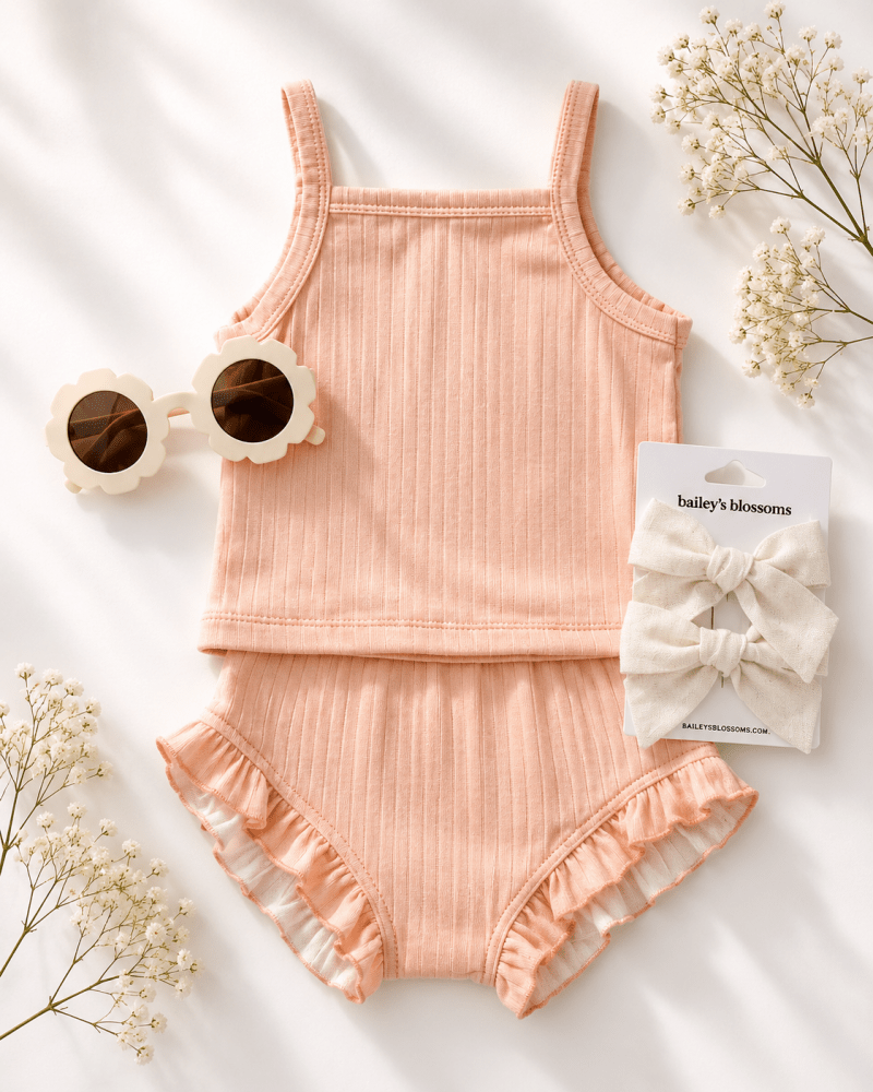 Luna Top & Bloomer Set - Apricot Sand