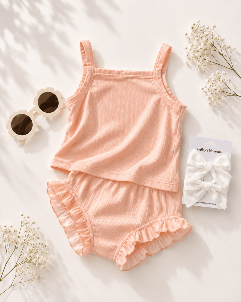 Luna Top & Bloomer Set - Apricot Sand