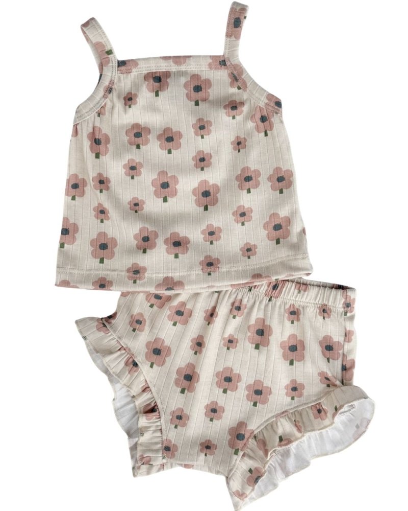 Luna Top & Bloomer Set - Blush Daisy