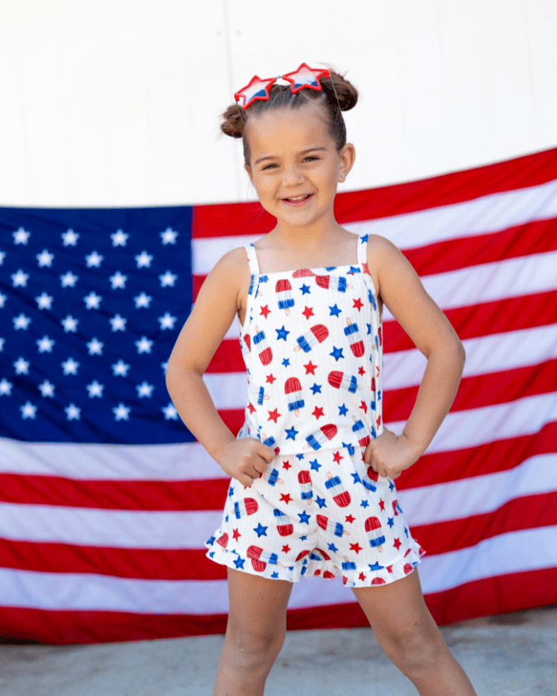 Luna Top & Bloomer Set - Patriotic Popsicles