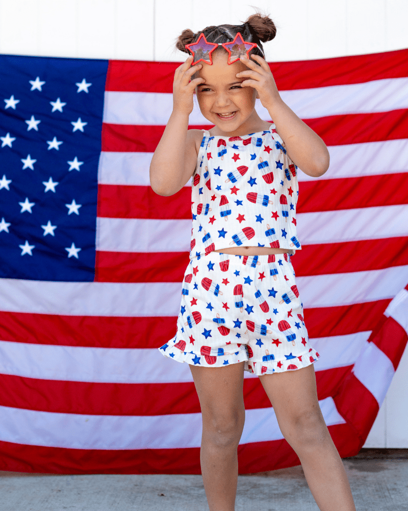 Luna Top & Bloomer Set - Patriotic Popsicles