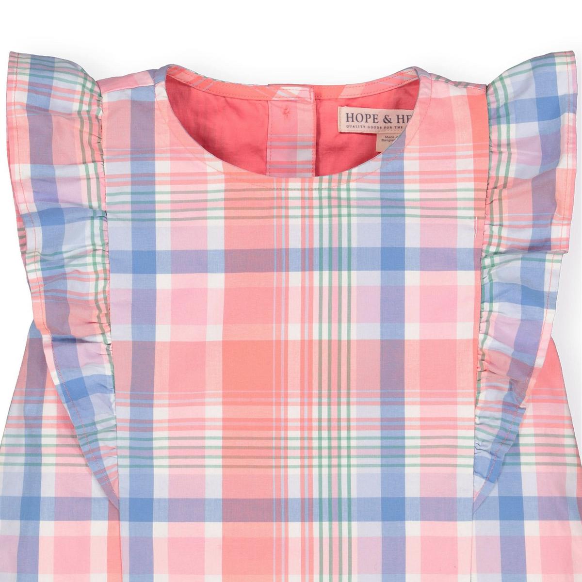 A-Line Flutter Top - Bright Spring Plaid