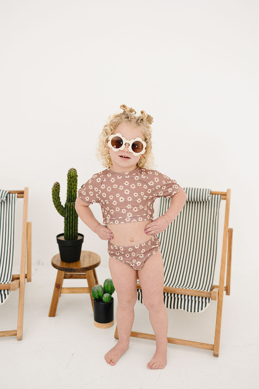 Daisy Short Sleeve Bikini Set  Mebie Baby   