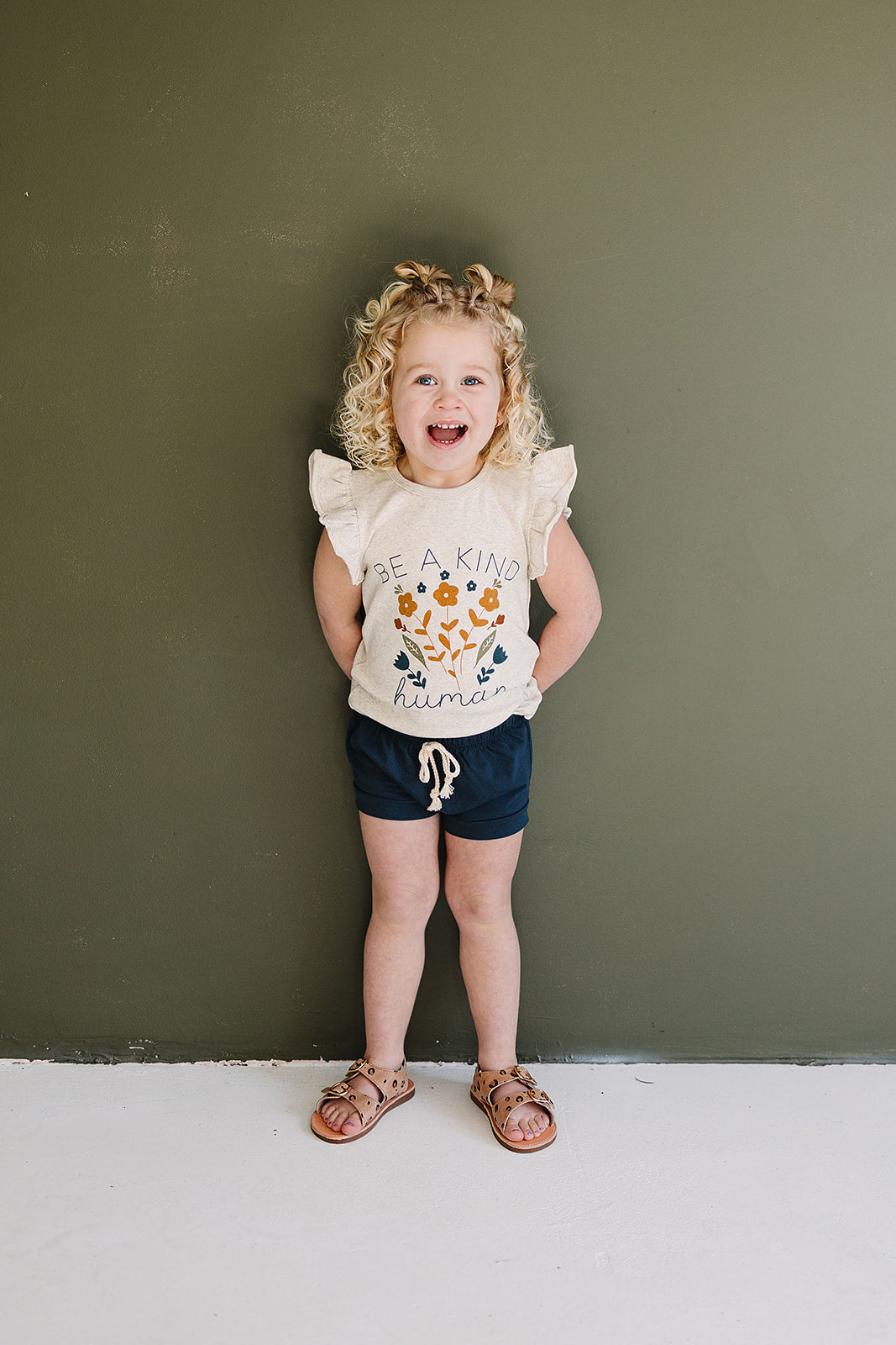 Be A Kind Human Ruffle Tee  Mebie Baby   