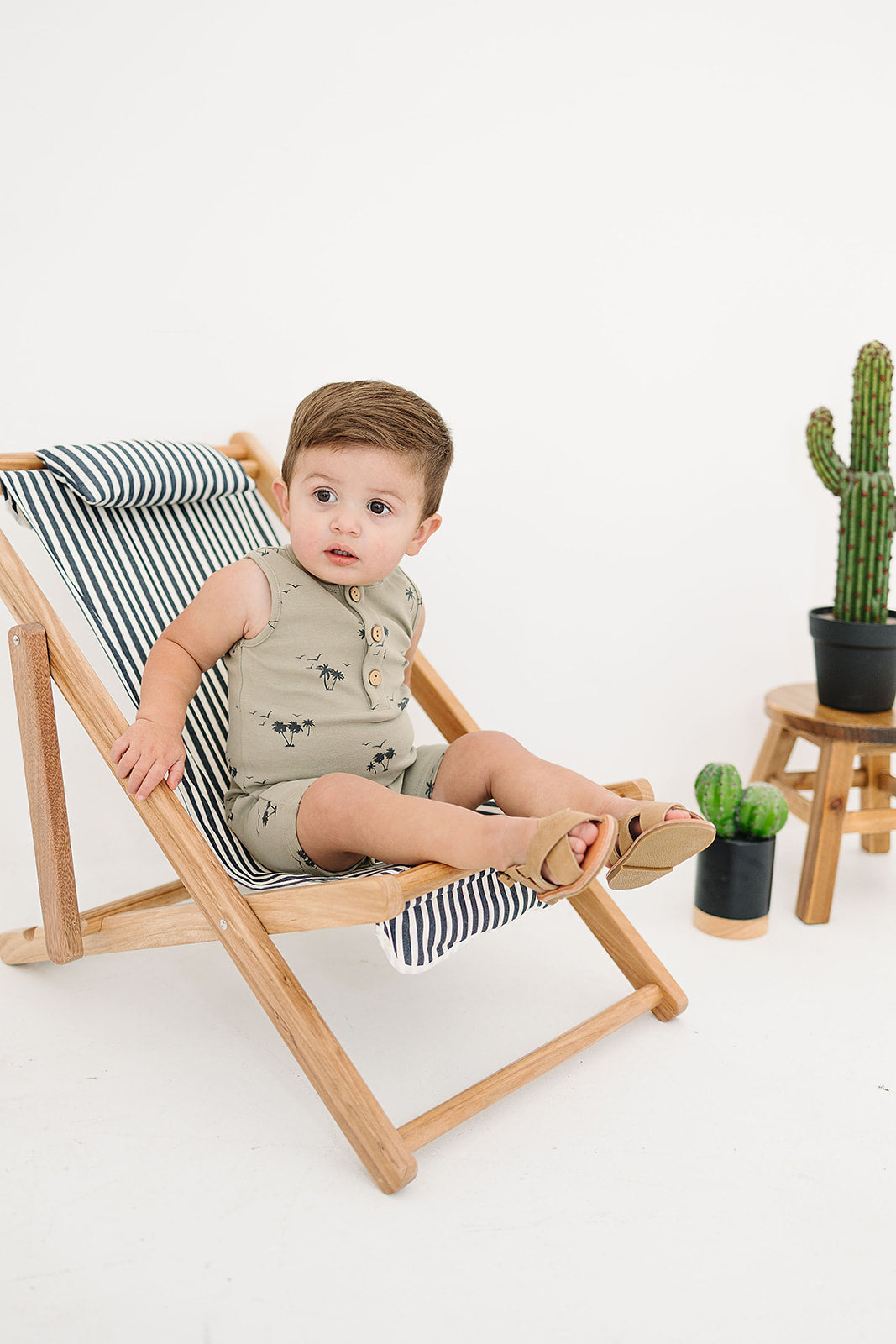 Palm Tree Short Romper  Mebie Baby   