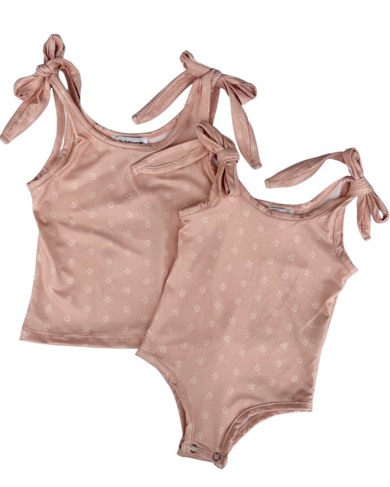 Madden Tie Shoulder Tank Top & Leotard - Ditsy Dune