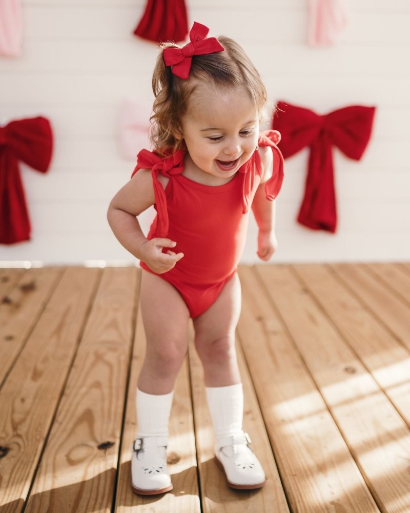 Madden Tie-Shoulder Tank Top & Leotard - Red