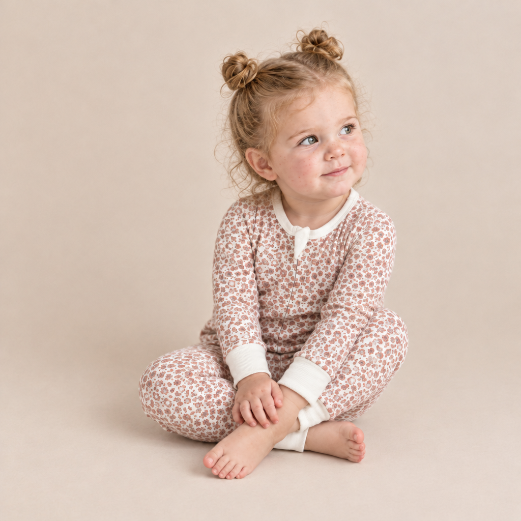 Organic 2-Way Zip Romper - Wild Petal
