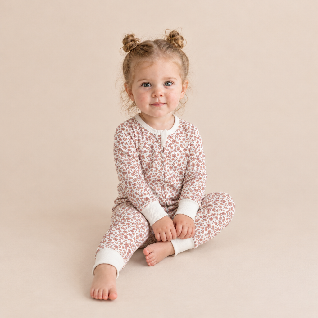 Organic 2-Way Zip Romper - Wild Petal
