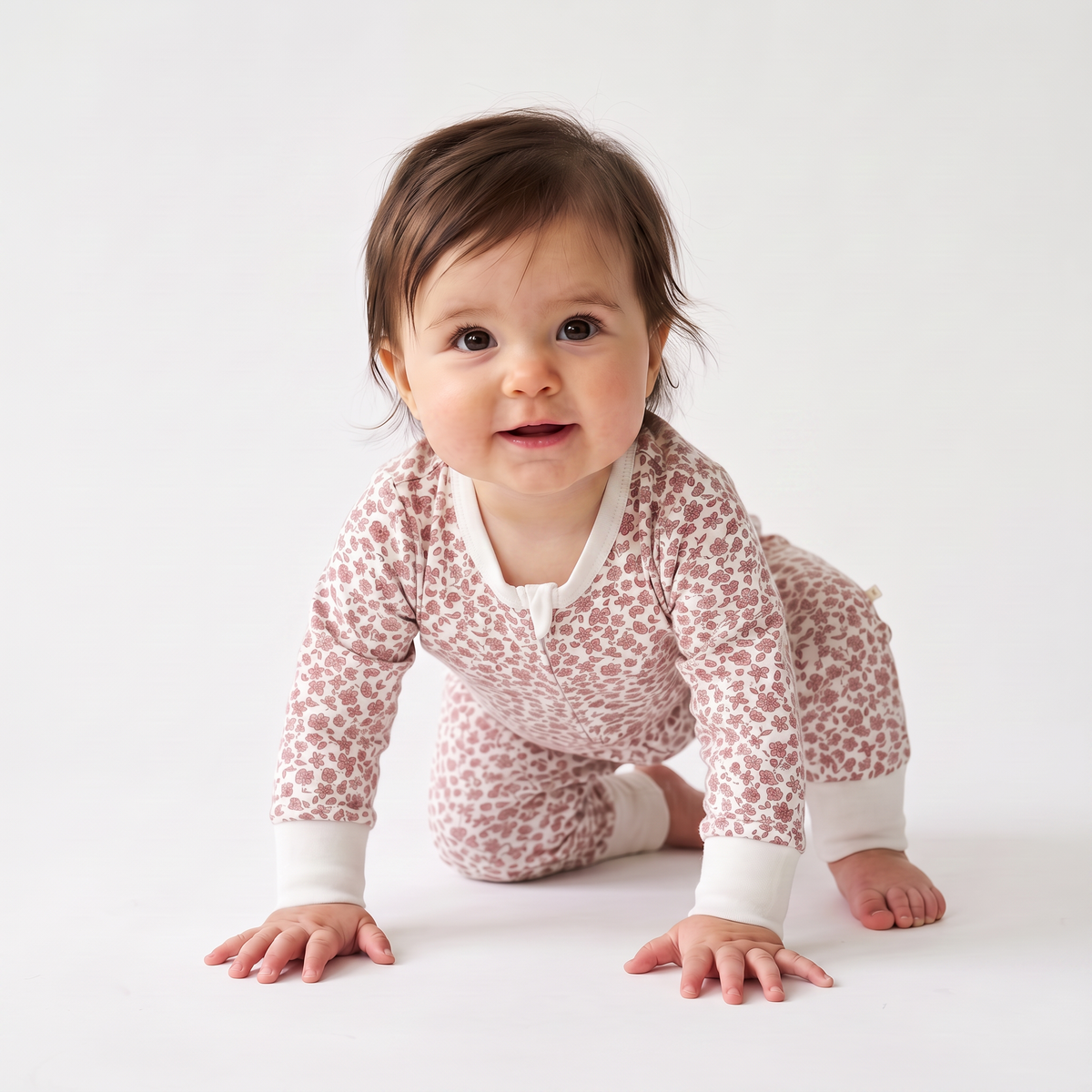 Organic 2-Way Zip Romper - Wild Petal