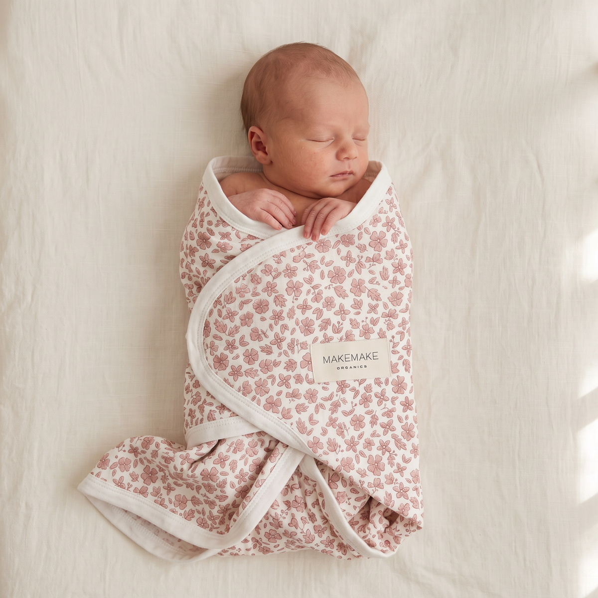 Organic Swaddle Blanket & Hat Set - Wild Petal
