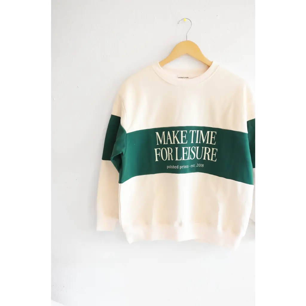 Make Time for Leisure Color Block Pullover Sweatshirt