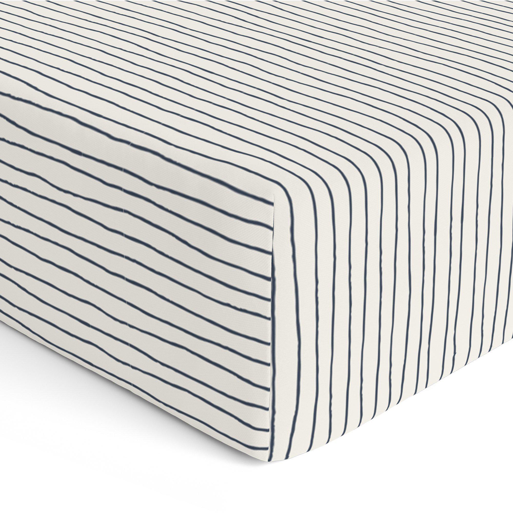 Organic Cotton Sheet Set - Cobi Blue Stripes Sheet Set Makemake Organics   