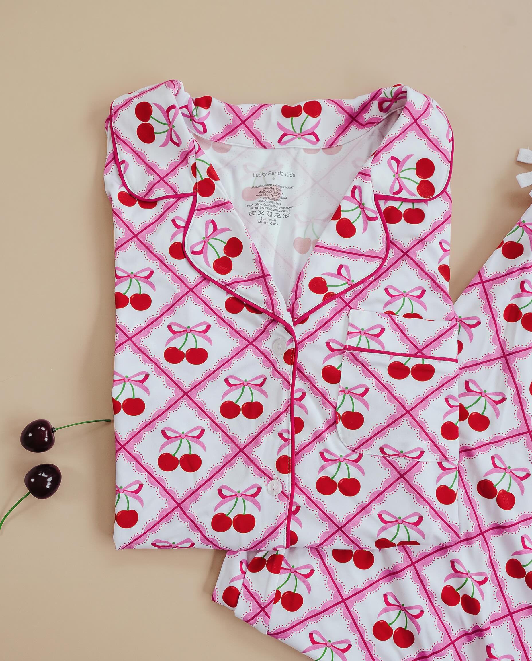Bamboo Women's Pajamas | Cherry Bow