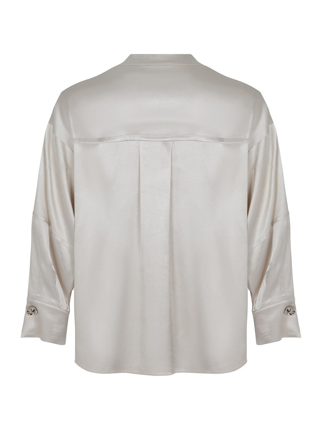 Mandarin Collar Shirt - Gray