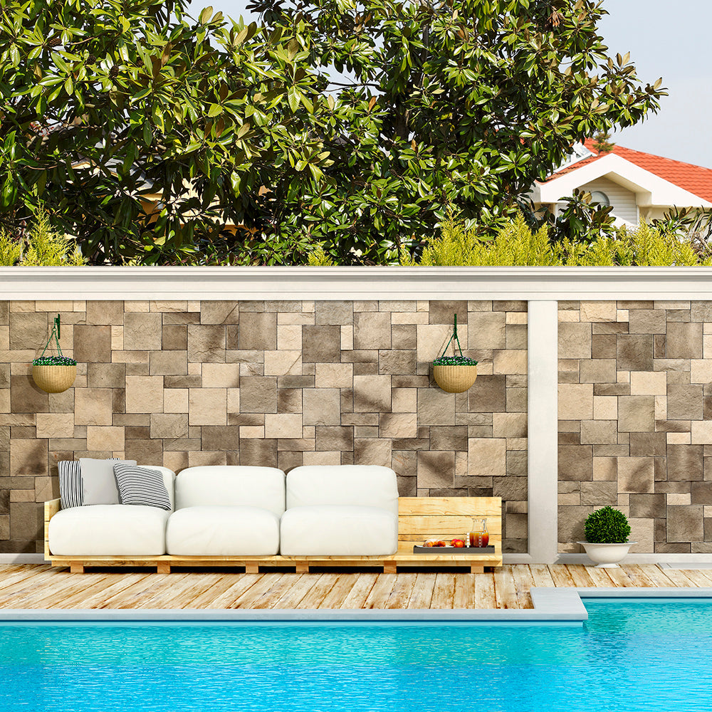Ashlar Pattern Petra Olive Manufactured Stone Handmade Veneer - Livfloors Collection