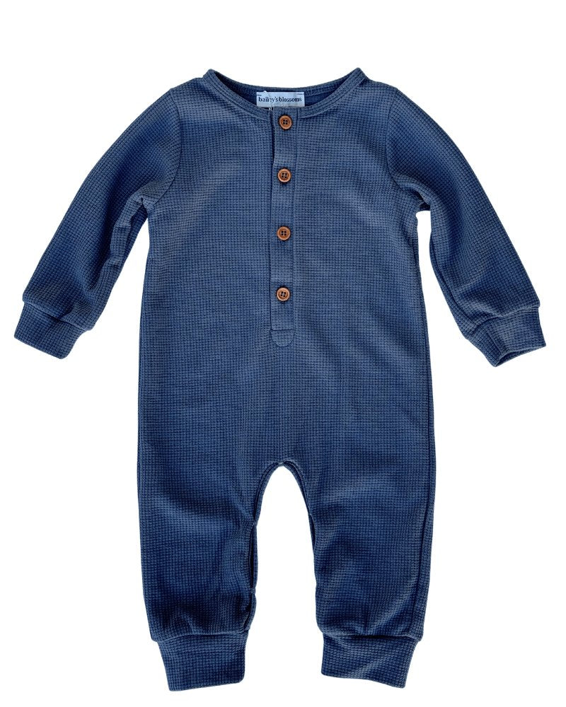 Marshall Button Front Jumpsuit - Steel Blue