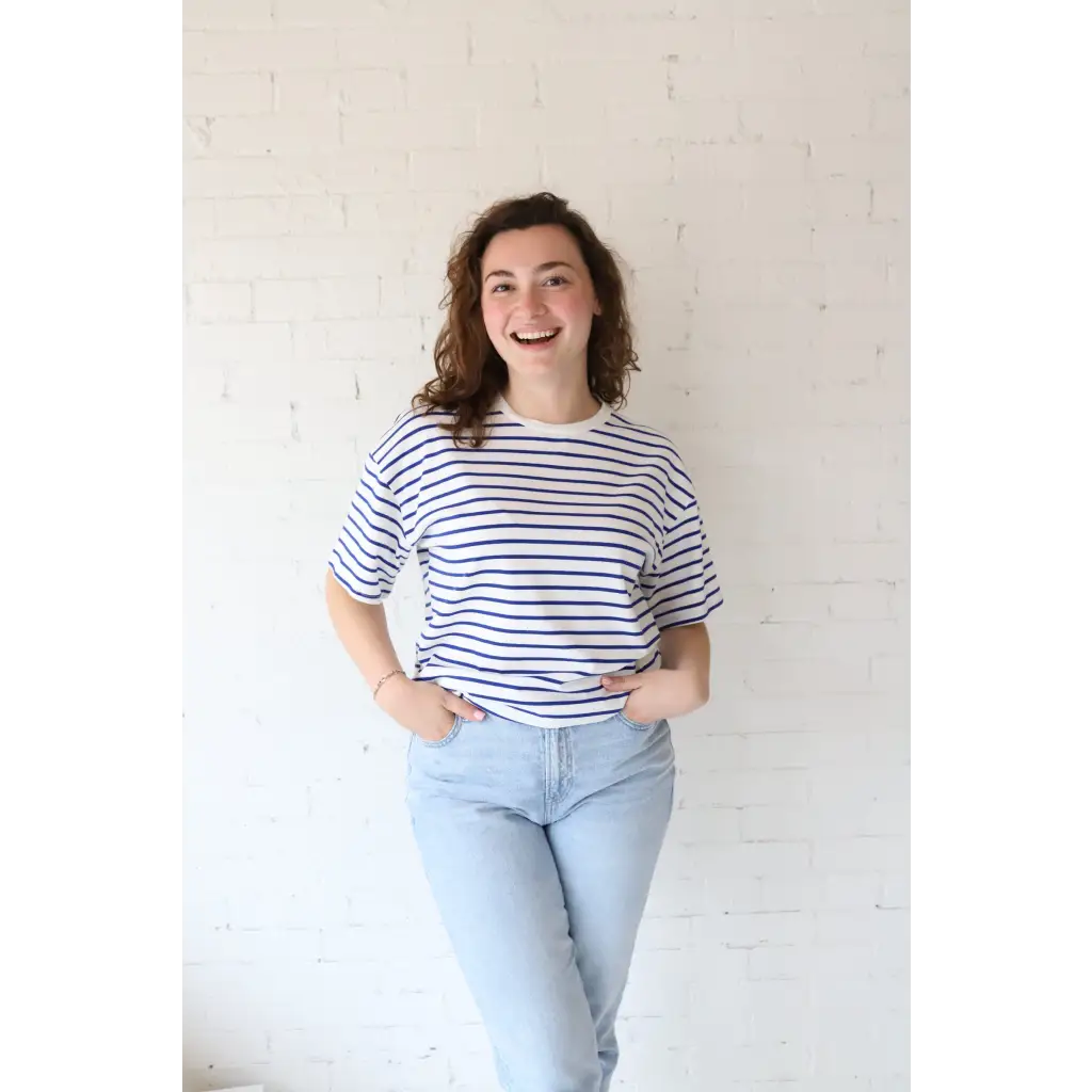 Mary Striped Drop Shoulder Tee