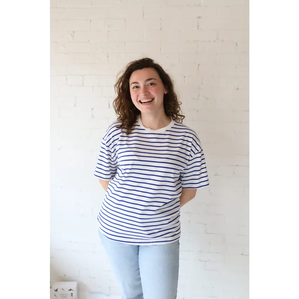 Mary Striped Drop Shoulder Tee