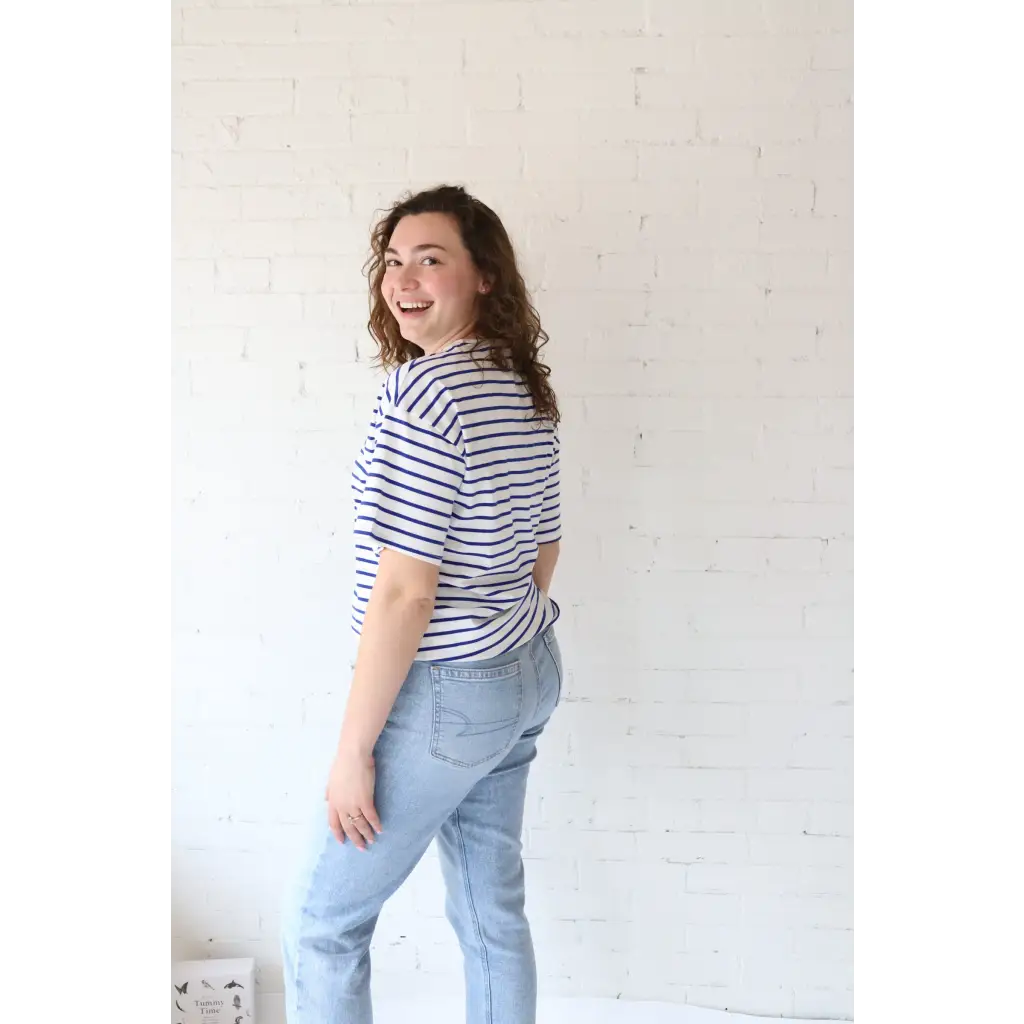 Mary Striped Drop Shoulder Tee
