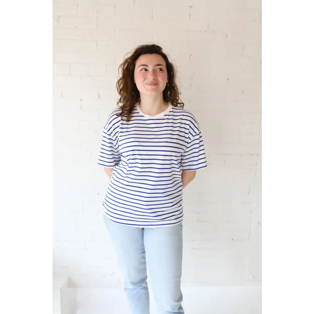 Mary Striped Drop Shoulder Tee