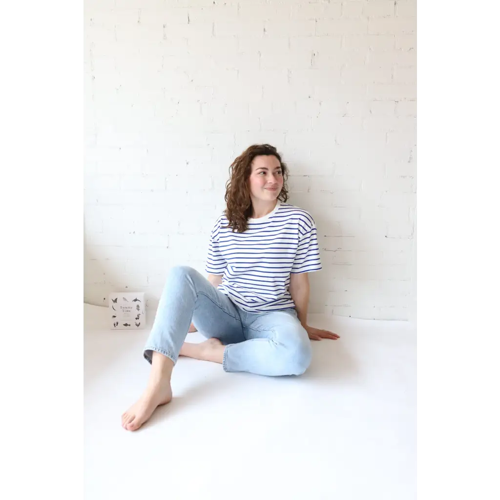 Mary Striped Drop Shoulder Tee