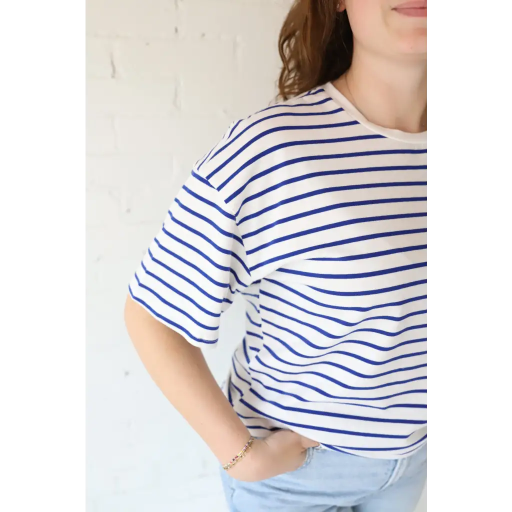 Mary Striped Drop Shoulder Tee