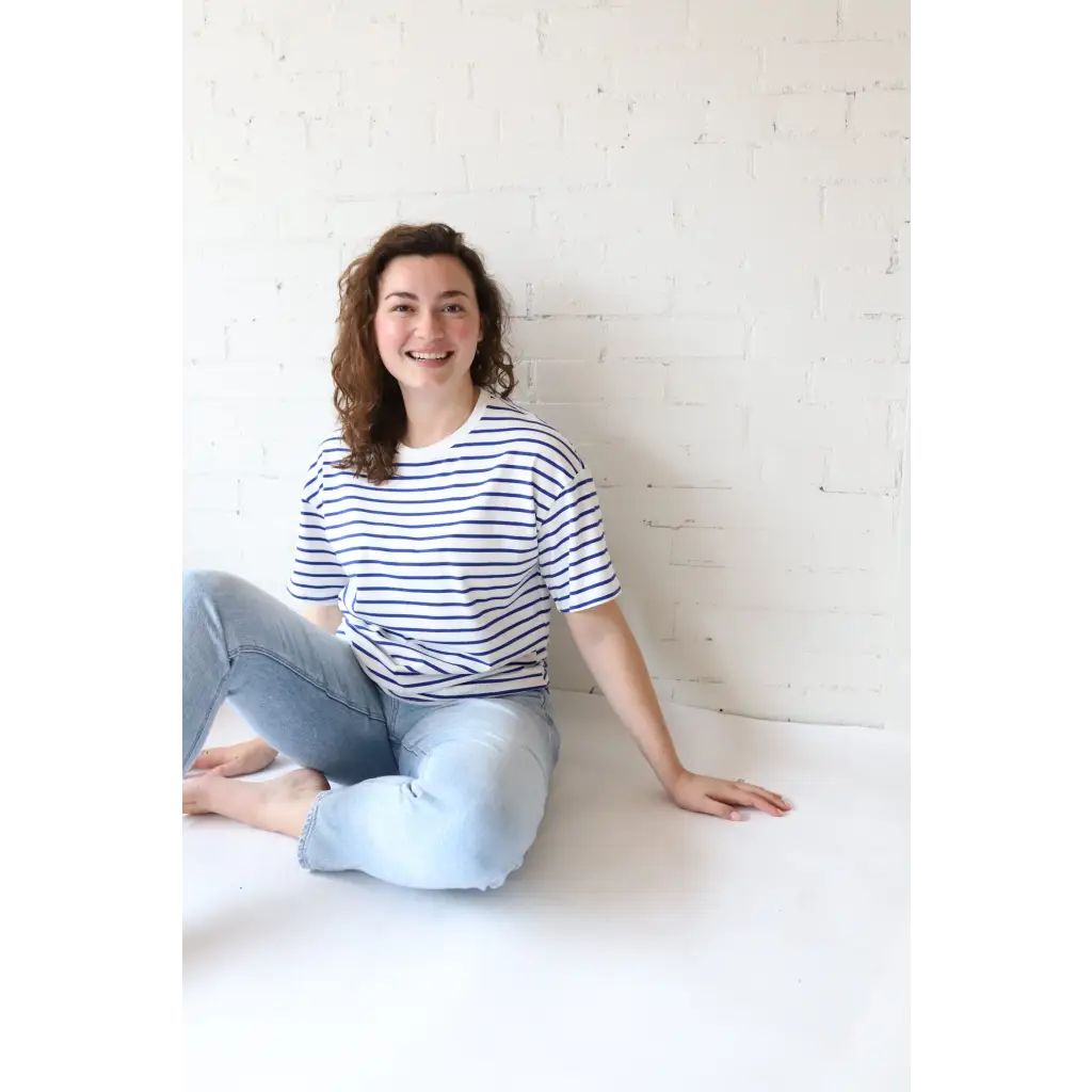 Mary Striped Drop Shoulder Tee