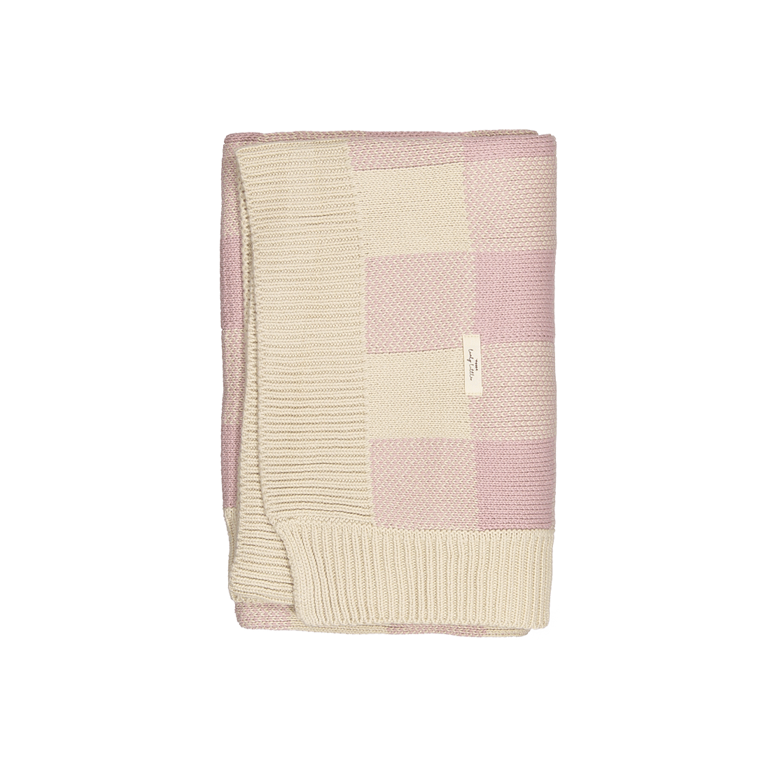 The Gingham Knit Blanket - Mauve