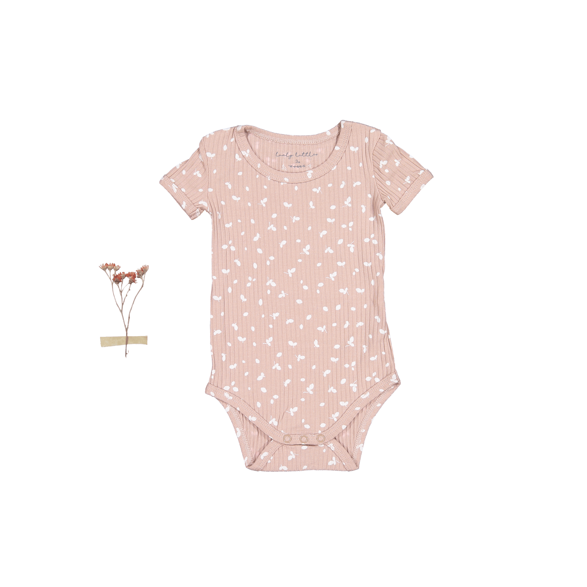 The Printed Short Sleeve Onesie - Mauve Petal