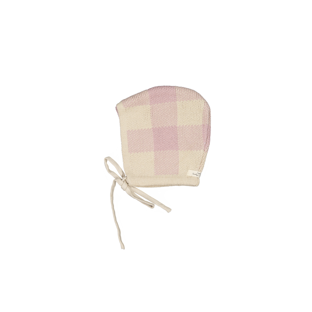 The Gingham Knit Bonnet - Mauve