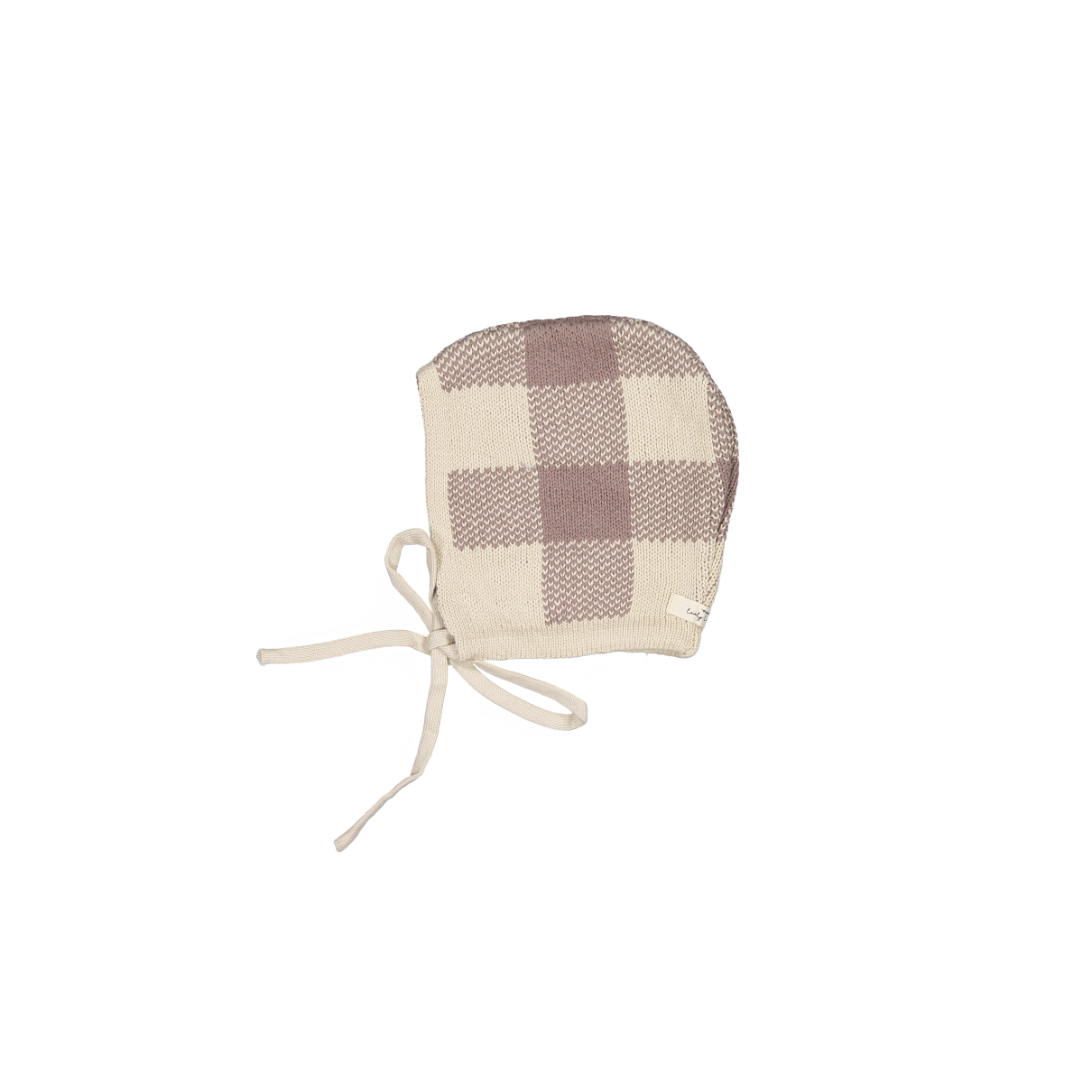 The Gingham Knit Bonnet - Taupe